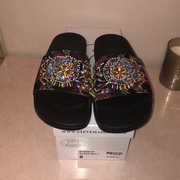 Steve Madden Shoes - STEVE MADDEN Slides Black Multicolor